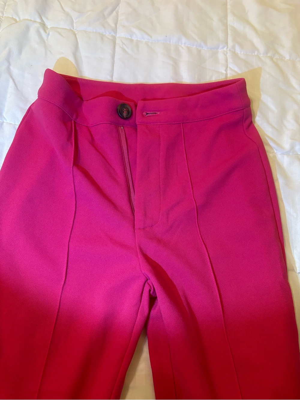 SHEIN Bright Hot Pink Pull-On Dress Pants